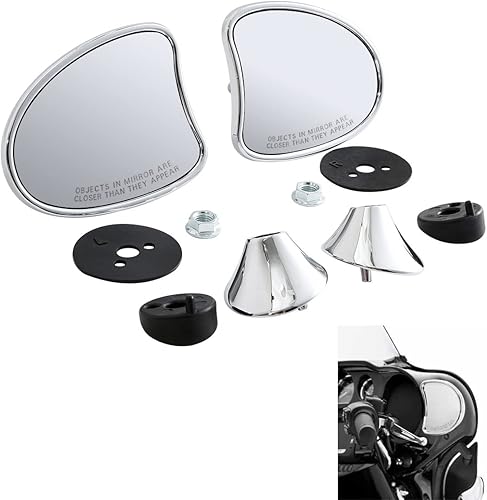 TCMT Espejo trasero de montaje de carenado interior de 0.394 in para Harley Touring Street Glide Ultra Limited Tri Glide 2014-2023 Electra Glide