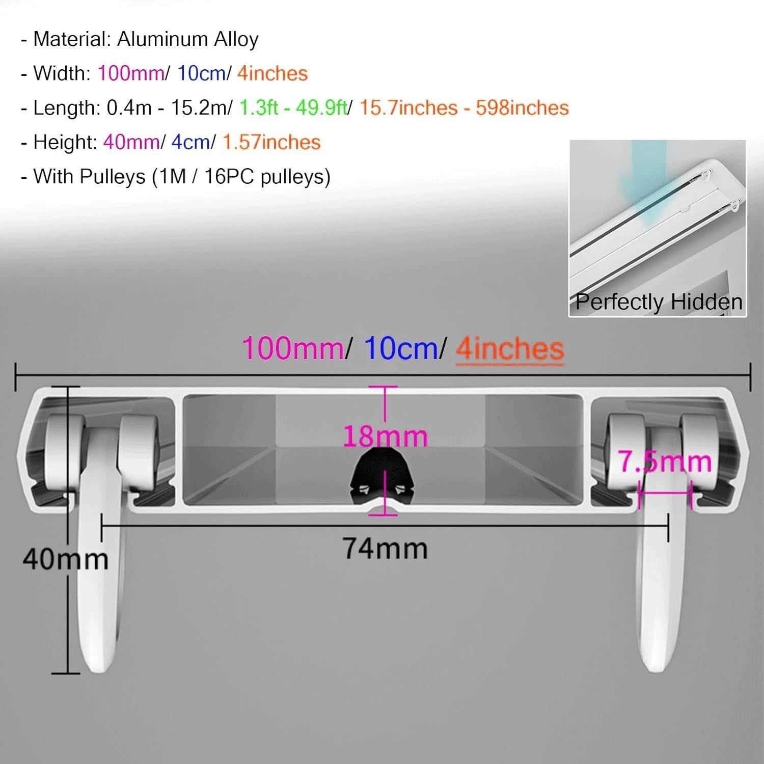 Rail à double rideauau plafond Avec galet Rail à rideaux en aluminium