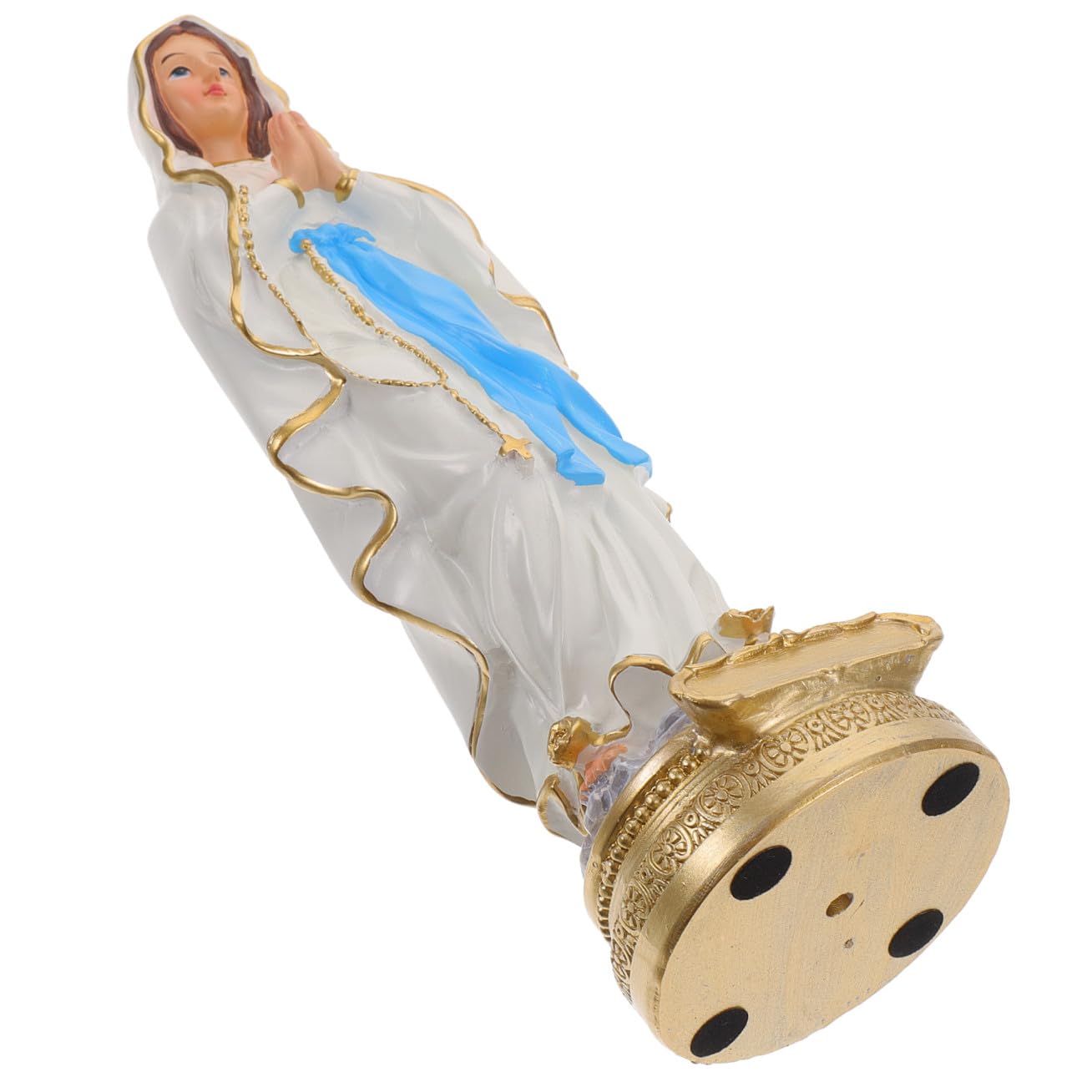 Katholische Marienstatue aus Weißem Kunstharz Dekorative Heiligenfigur für Innenraum und Fenster Spirituelle Deko für Christliche Wohnkultur