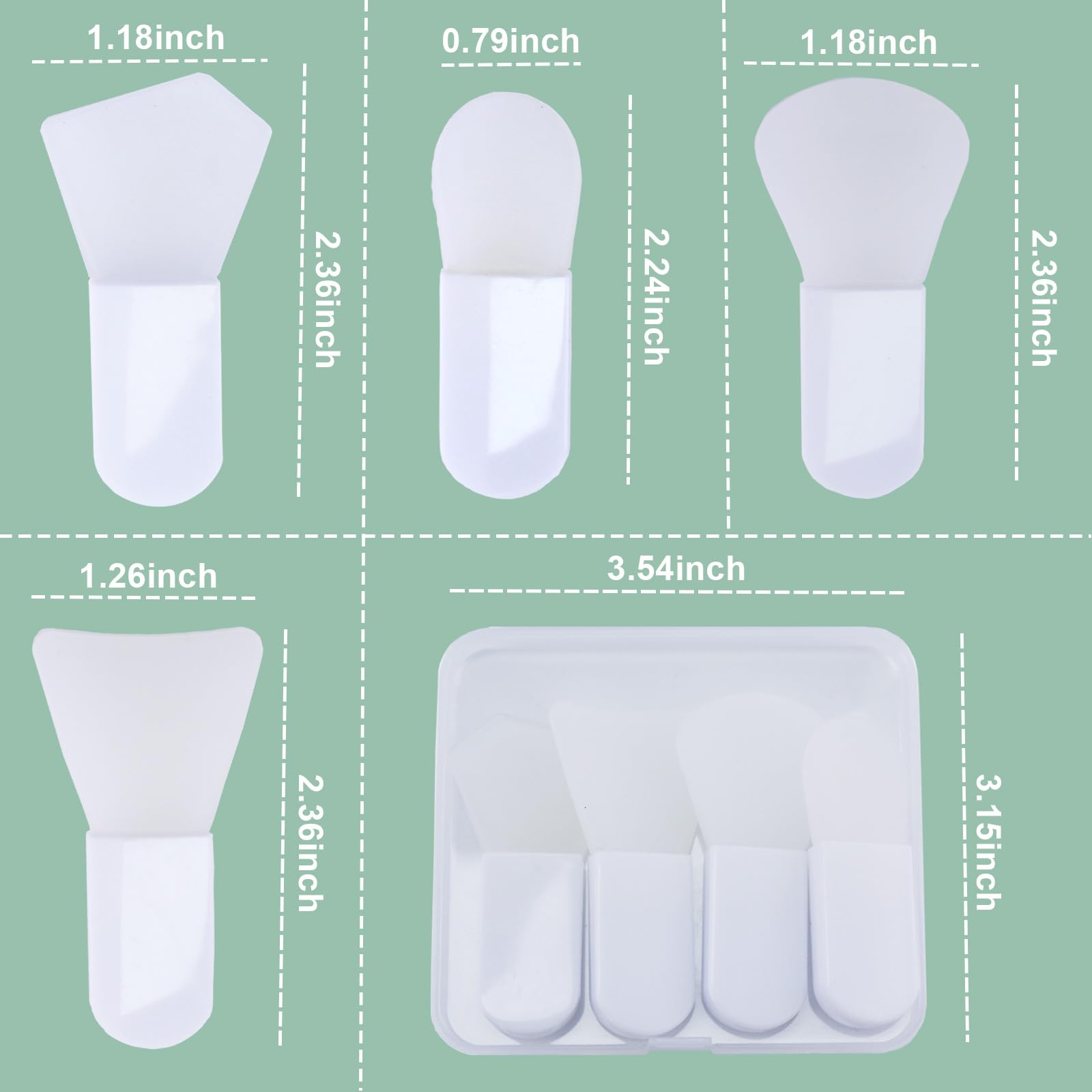 Lot de 4 pinceaux applicateurs de masque facial en silicone souple - Outils de beauté portables pour le visage, masques de boue, masques cosmétiques, masques à l'argile, masques pour les yeux, lotions