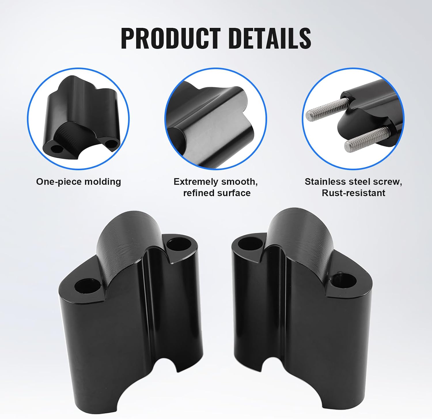 Motorcycle Handlebar 2" Rise Clamp Risers Extension Mount Kit for Harley for Sportster 48 XL1200XS Special/XL1200X 2010+ CNC Black
