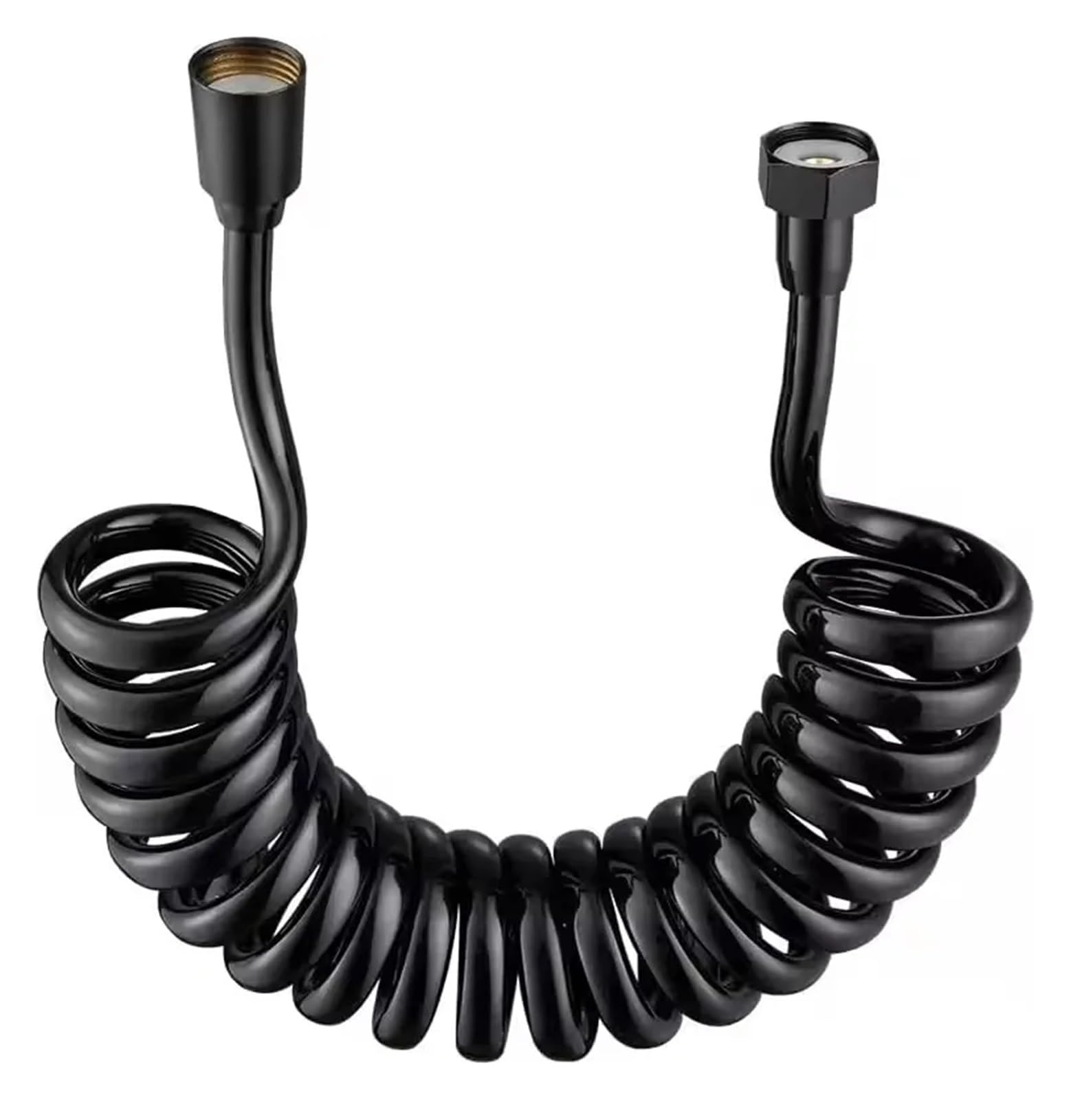 Guipeng Black 1.5M/2M/3M/5M Spring Flexible Retractable Hose For Shower Head Toilet Bidet Water Pipe Plumbing Spiral Flexible Shower Hose(,200Cm)