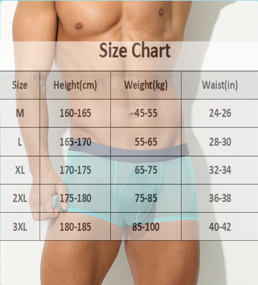 Generico Niksy Underwear, Boxer Trasparenti UltraSottili da Uomo Niksy in Seta ghiacciata, Traspiranti, freschi