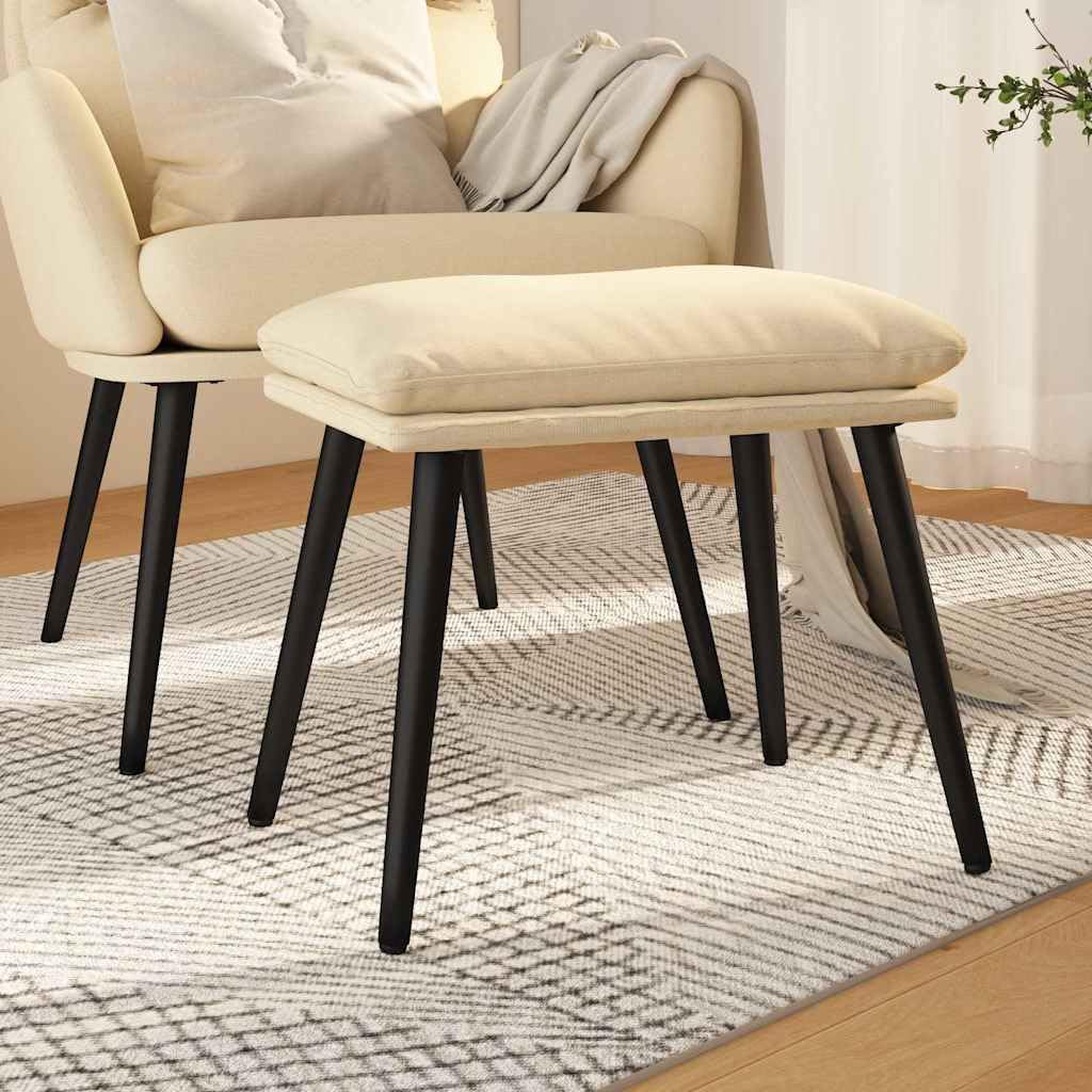 Podnóżek kremowy 45 x 29,5 x 35 cm materiał