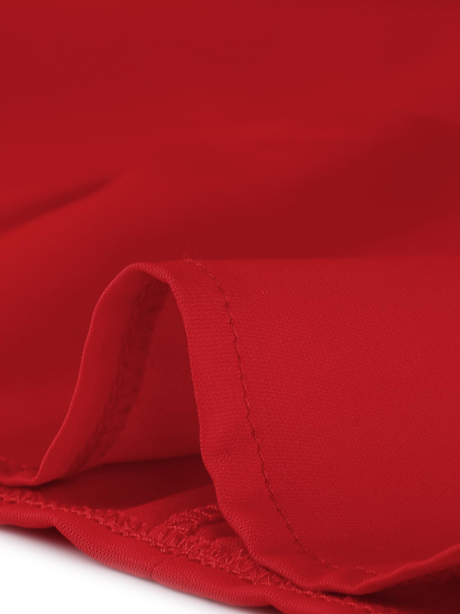 Allegra K Blouse à volants pour femme, élégante avec col en V et manches longues, idéale pour le travail ou les occasions décontractées ou habillées, Rouge, Taille XL