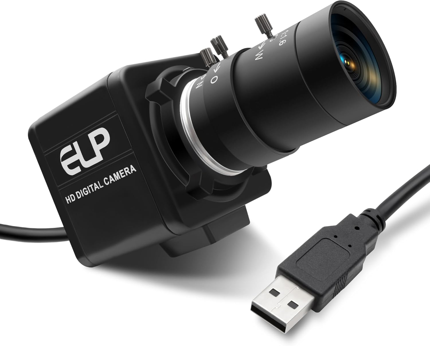 8MP Industrial USB Camera 10X Optical Zoom Manual Focus Webcam with 5-50mm Varifocal Lens UVC Plug and Play Computer Camera for Windows Linux MAC OS Android Raspberry Pi