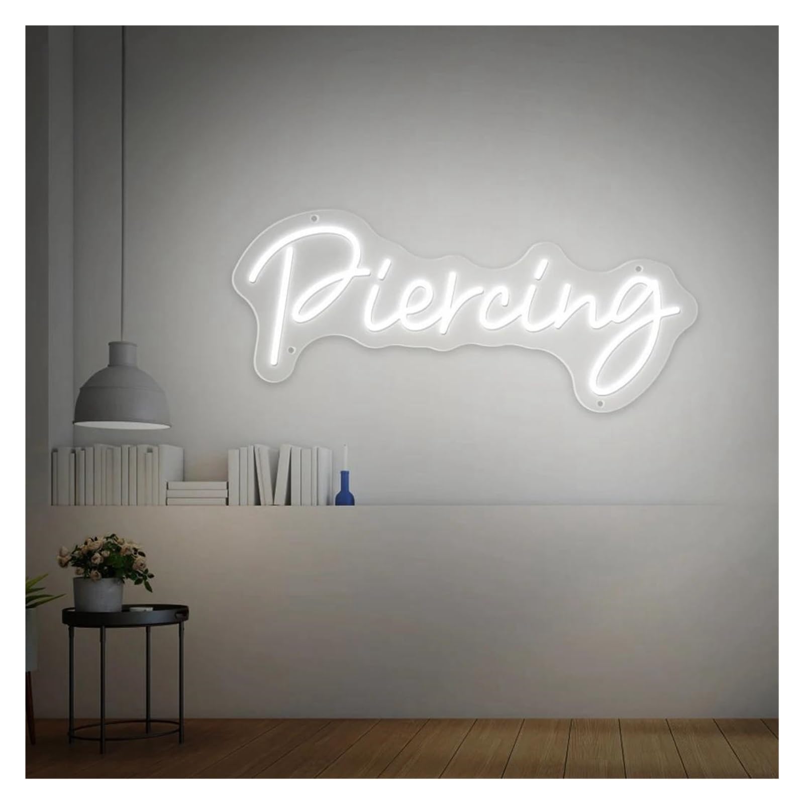 Insegna al neon "Piercing" LED per luci al per neon per alimentazione per da parete per studi di tatuaggi negozi bellezza insegne commerciali