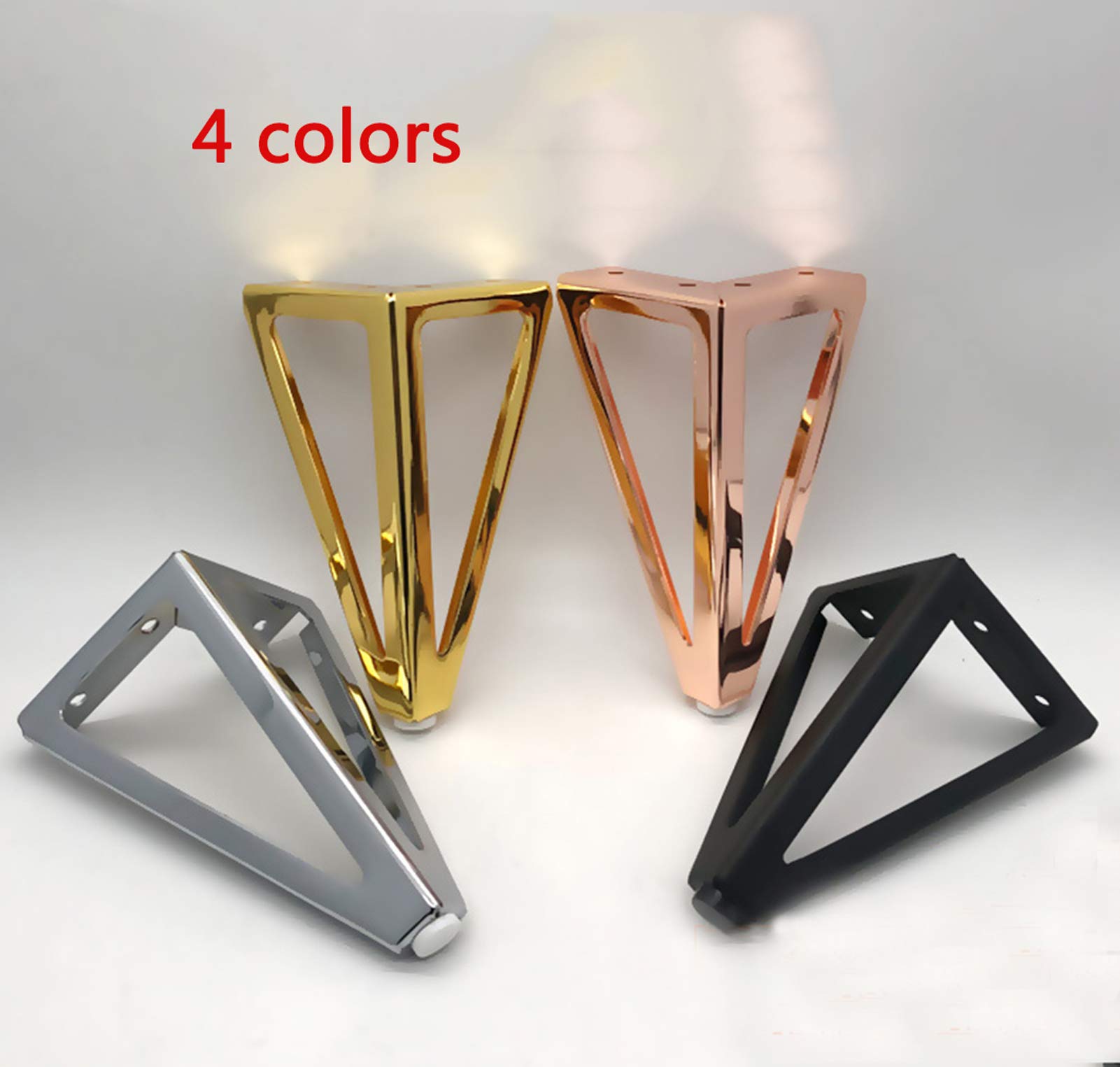 Gambe mobili di ricambio da 6"/15 cm,piedini triangolari per divani,piedini per mobili,gambe per tavoli fai-da-te in ferro,piedini per mobili,per sedie,gambe per mobili,gambe in metallo per divano,gam