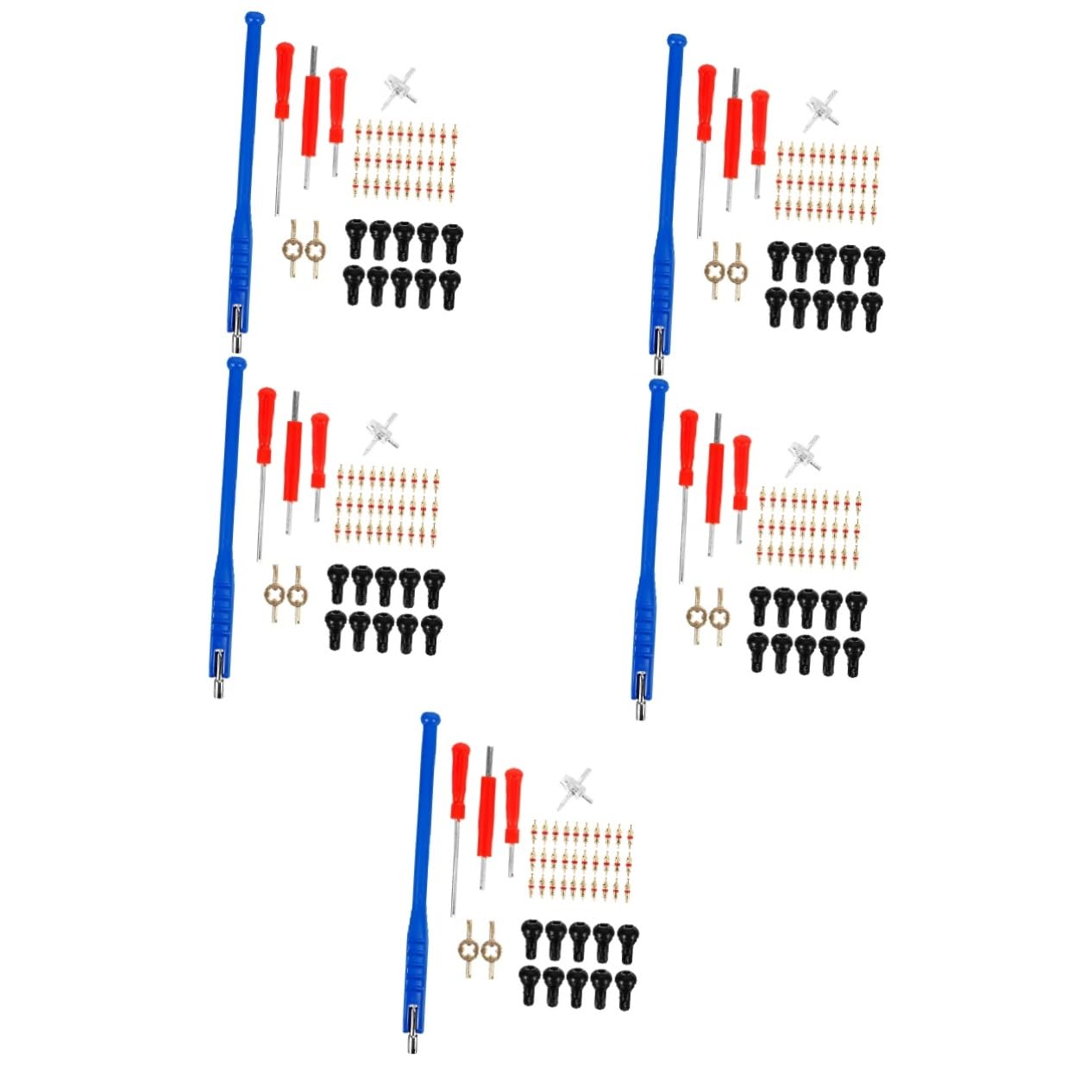 Gatuida 5sets Strumenti Per Manutenzione Pneumatici Kit Completo Di Estrazione e Installazione Valvole Per Auto e Biciclette Facile Da Usare Riparazione Pneumatici Tubeless
