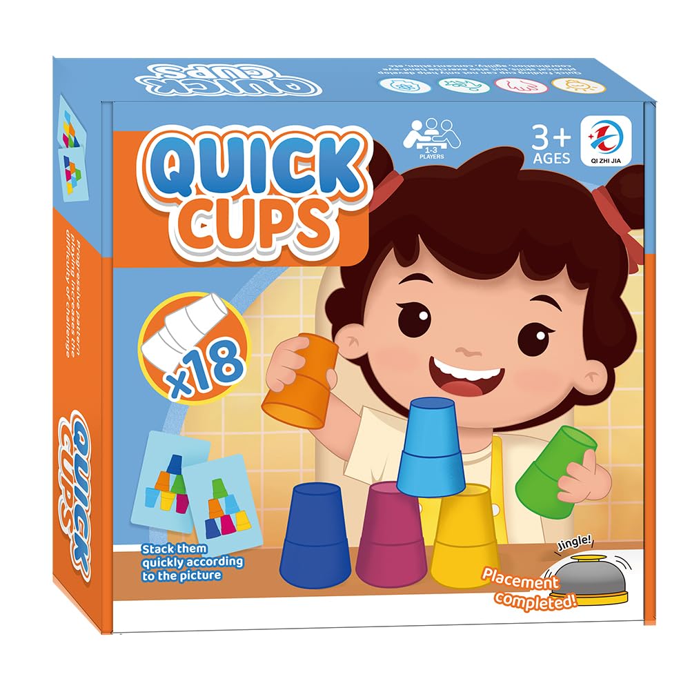 Quick Cups Challenge Game - Fast-Paced Fun for Ages 3 and Up