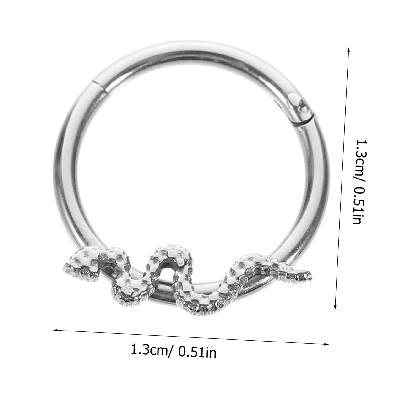 OATIPHO Titanium Steel Snake Septum Ring Fashionable Nose Jewelry for Women Nose Ring