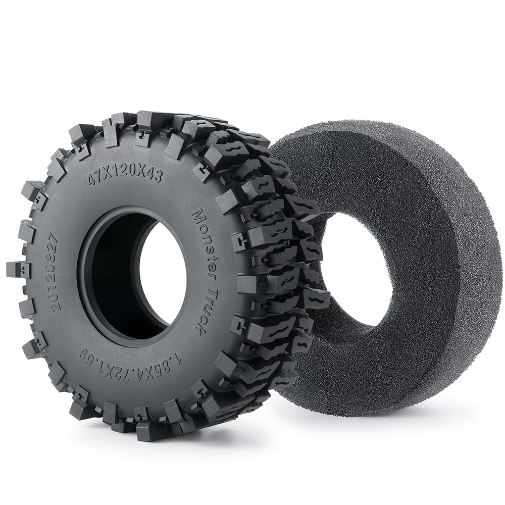 Amazon | 120MM 1.9ゴム製ロックタイヤ ホイールタイヤ 1/10 RCロック