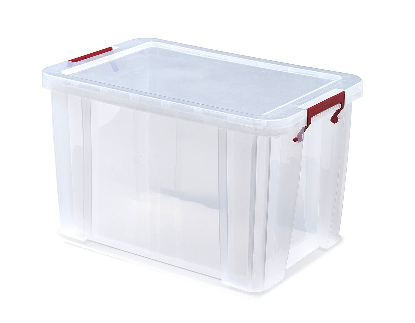 Whitefurze Allstore Container with Silver Clamp, Plastic, Natural, 26 Litre
