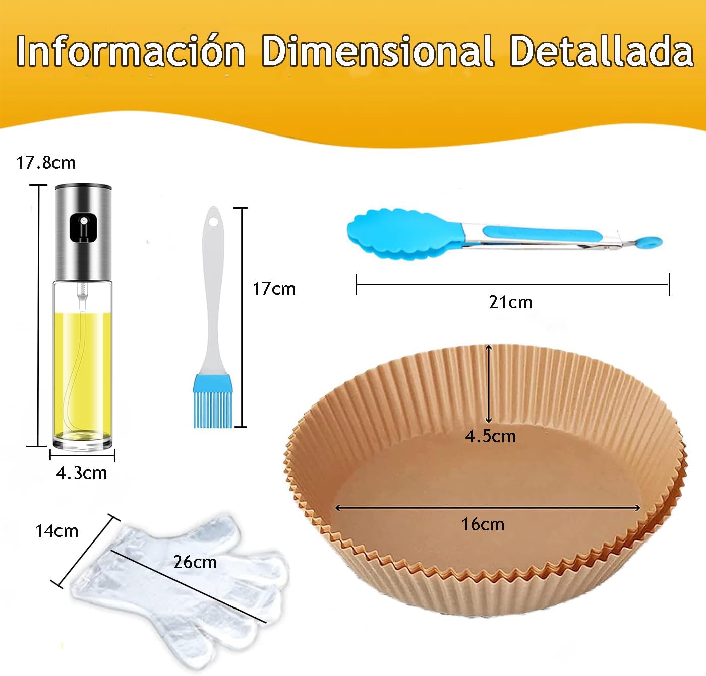 Simfort 105 Pcs Air Fryer Accessories Set, Includes Paper, Oil Sprayer, Brush, Gloves, Clamps