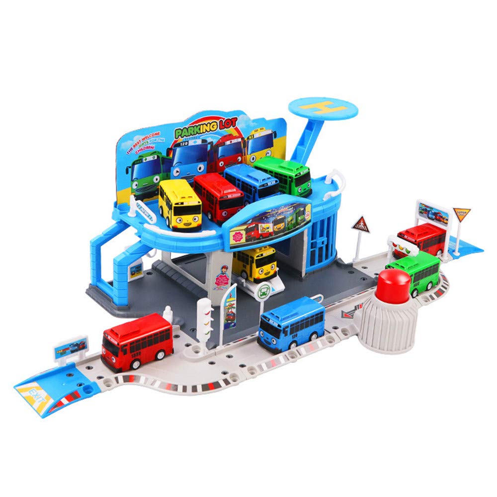 Korean Cartoons Set NO.BS100 Pull Back Anti-real Scene Fun Catapult Sliding Catapult Parking Lot