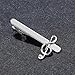 Yierda Music Tie Clips for Men Personalised Note Silver Tie Bar Clip Fashion Wedding Business Party Tie Pin Unique Jewelry