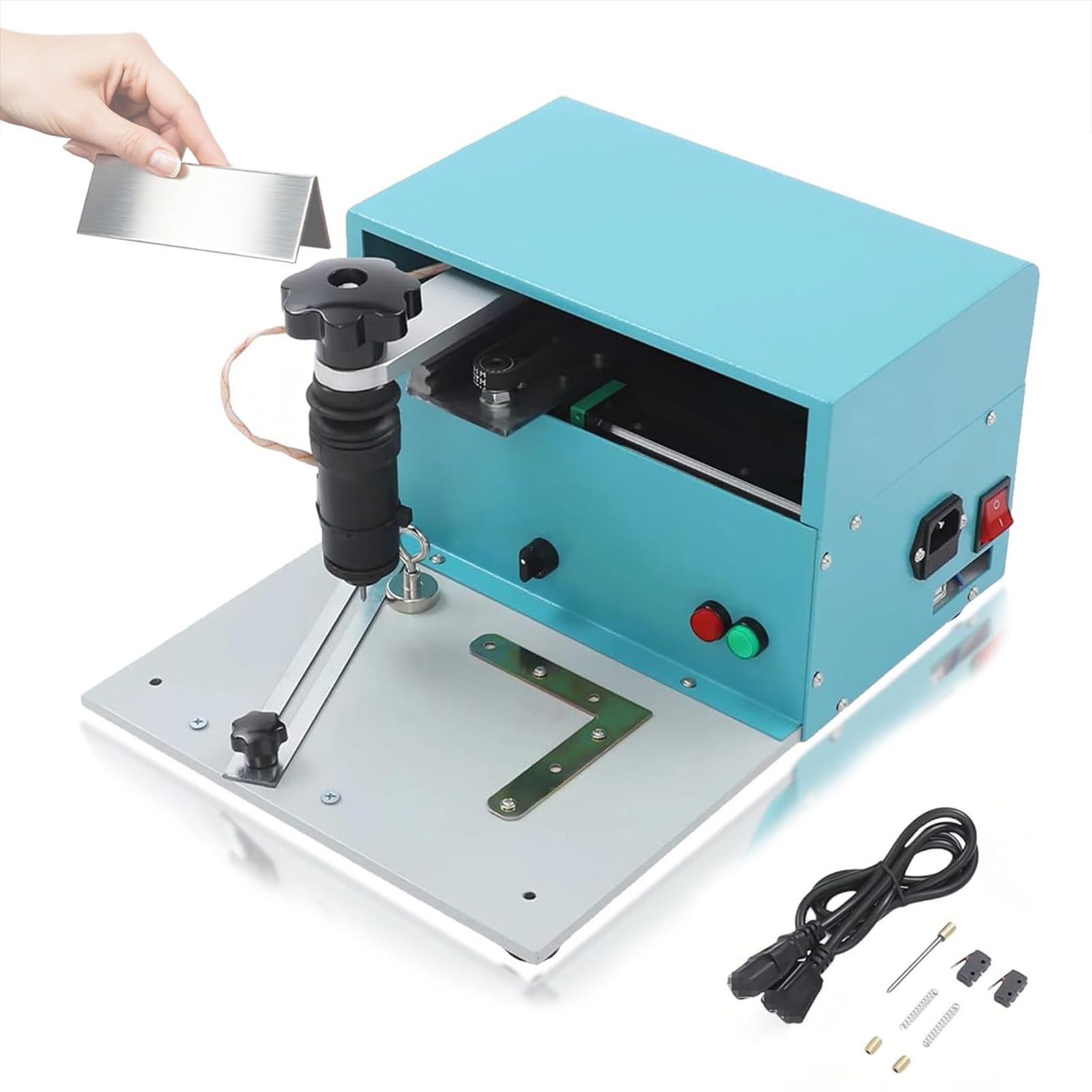 ZMJGLL Electric Marking Machine for Engraving,17x10cm Engraving Range, Adjustable Depth for Nameplate, Serial Number & Tag Engraving, Industrial Use,wide Range