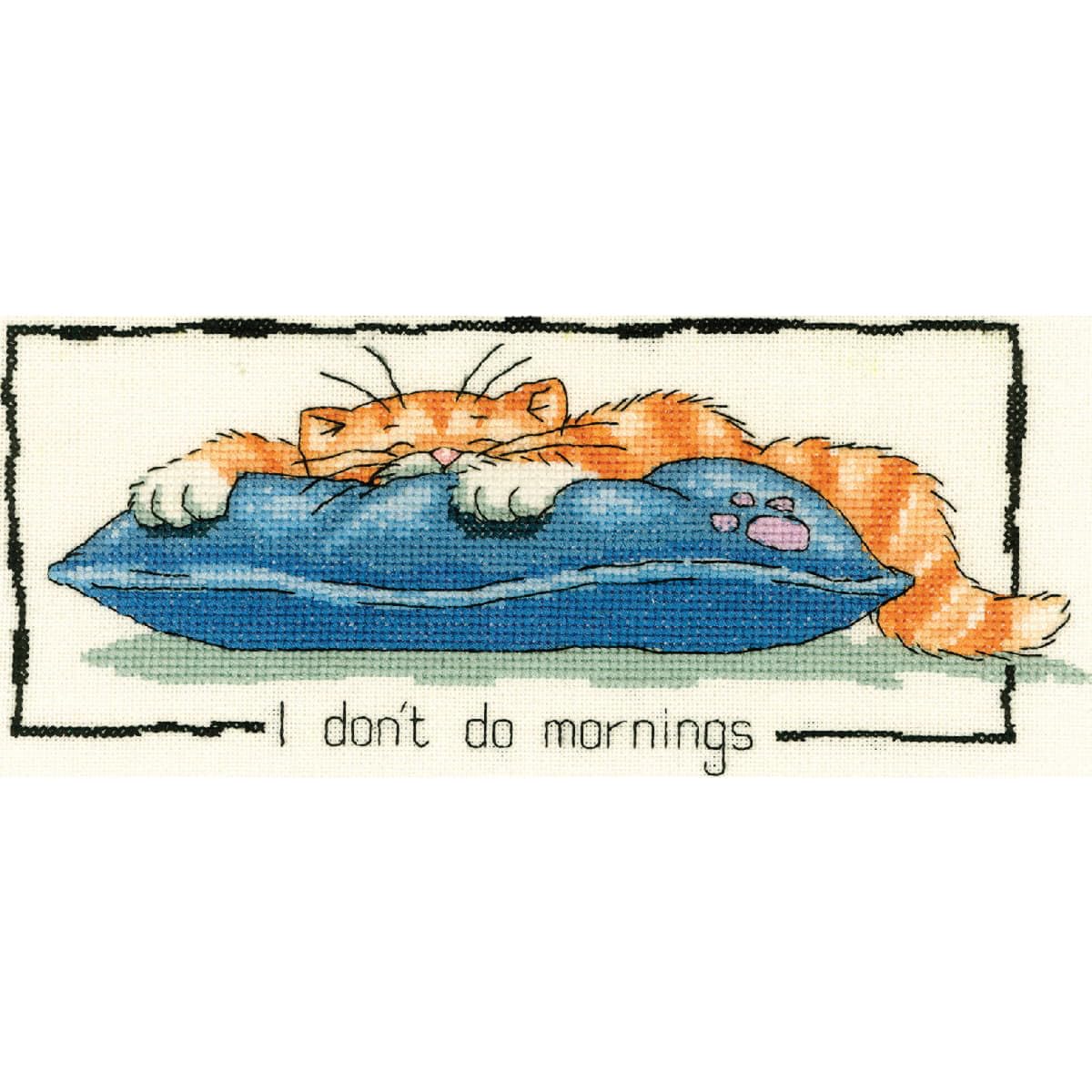 Heritage Crafts Cross Stitch Cats Rule I Don,T Do Mornings