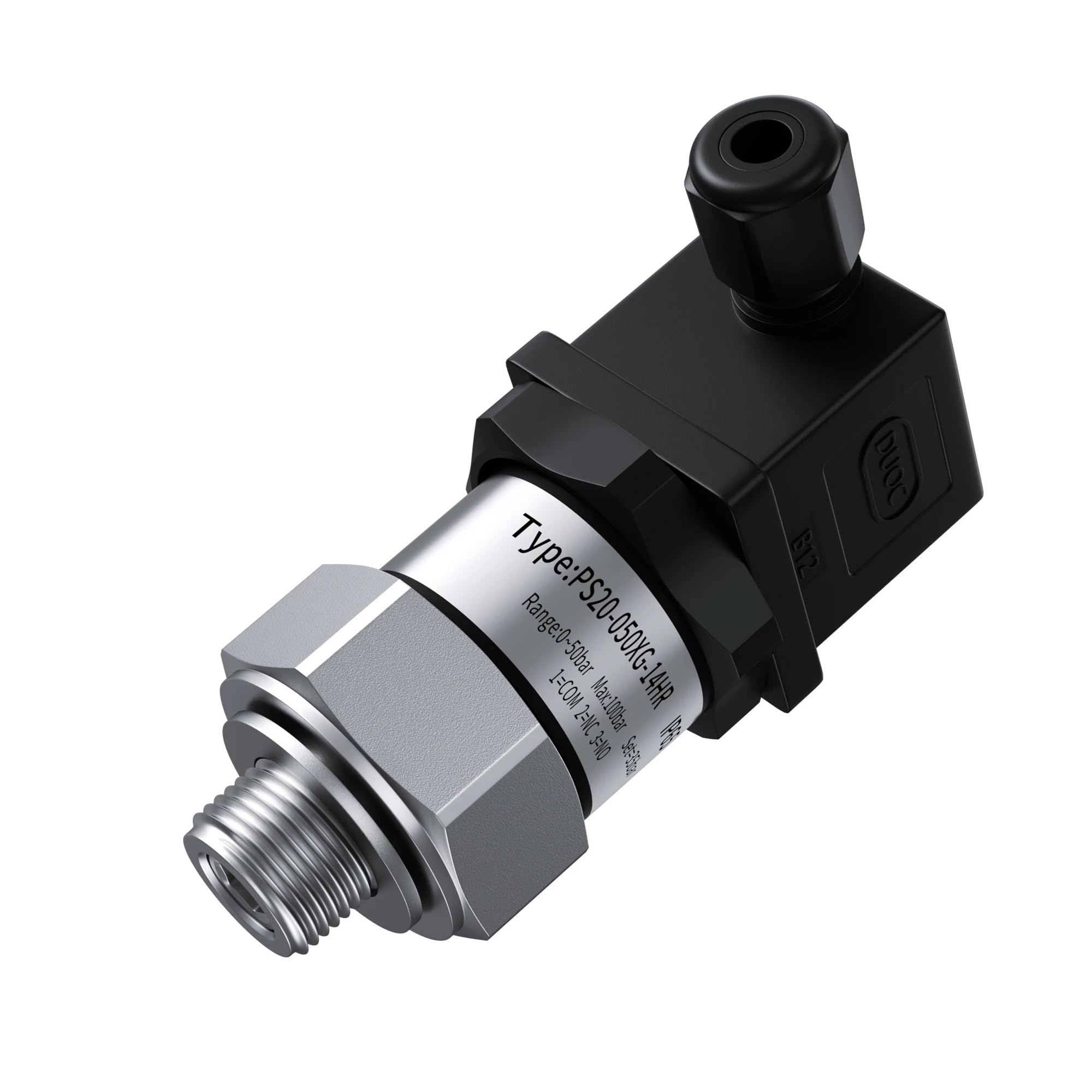 JJKKOZVQF Adjustable Pressure Switch Water Pump Pneumatic Hydraulic Stainless Steel Diaphragm Pressure Controller(G1-2 thread,0.8-5bar)