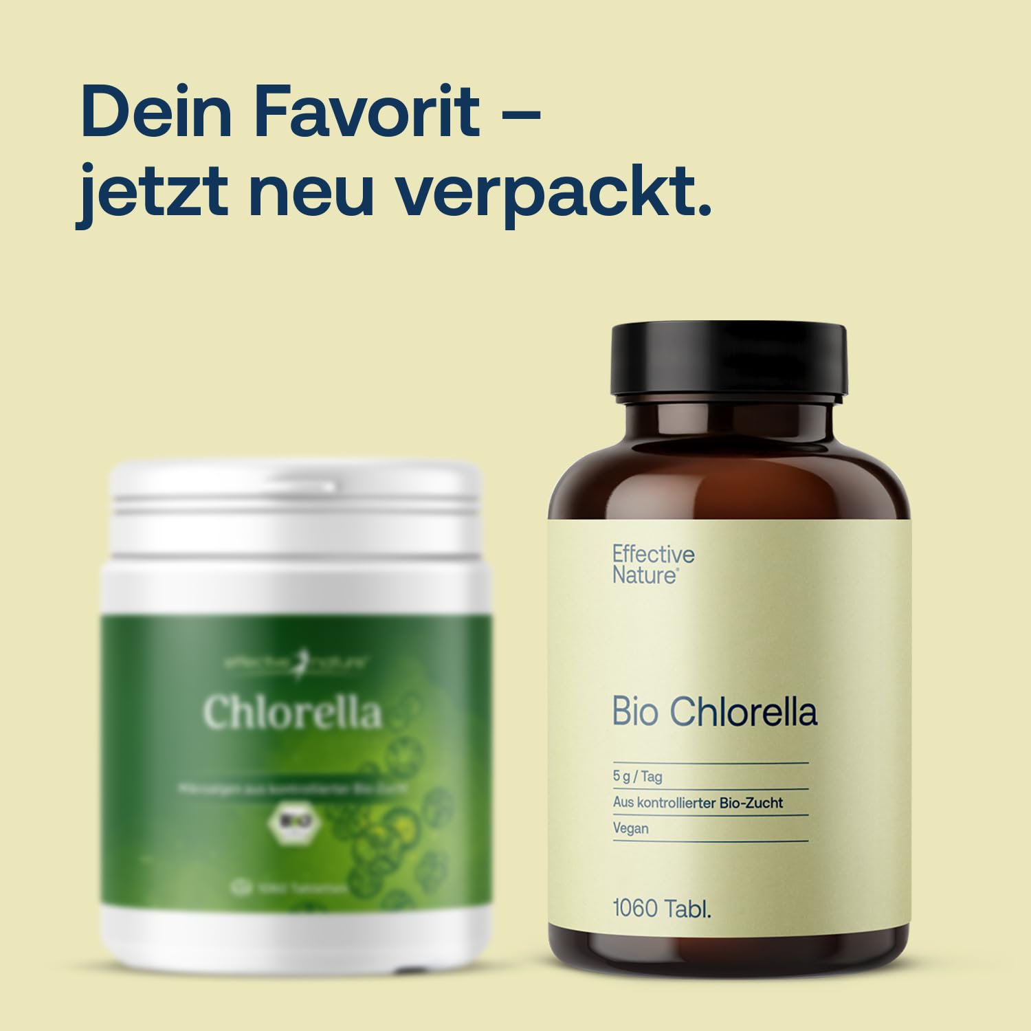 Chlorella Bio Presslinge - 1060 Tabletten - Hochdosiert mit 500 mg - Aus 100% Bio Chlorella - Reicht für mehr als 3 Monate - Abgefüllt & Kontrolliert in Deutschland (DE-ÖKO-006)