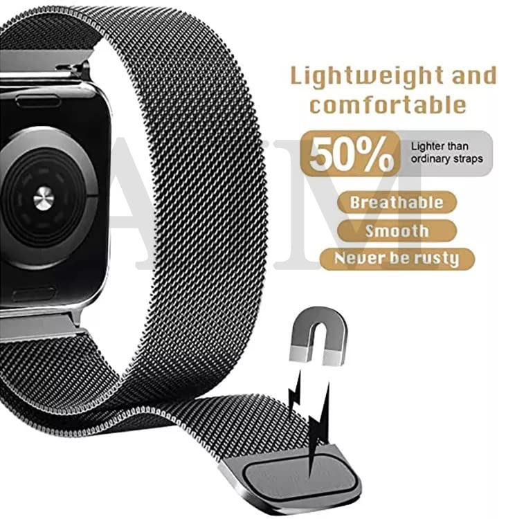 AJM Stainless Steel Adjustable Metal Bracelet Wristband Strap