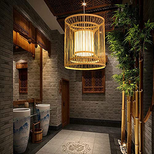 Éclairage de plafond rétro en bambou pour de grands espaces - 5