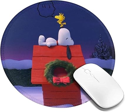 Amazon 人気のアニメ スヌーピー マウスパッド マウスマット 丸型 円形 0 3cm ミニ マルチカラー オフィス用 ノンスリップ 滑り止め 耐久性が良い 防水 汚れにくい 掃除しやすい ゲーミングマウスパッド ノートパソコン コンピューター キーボード パターンマウス