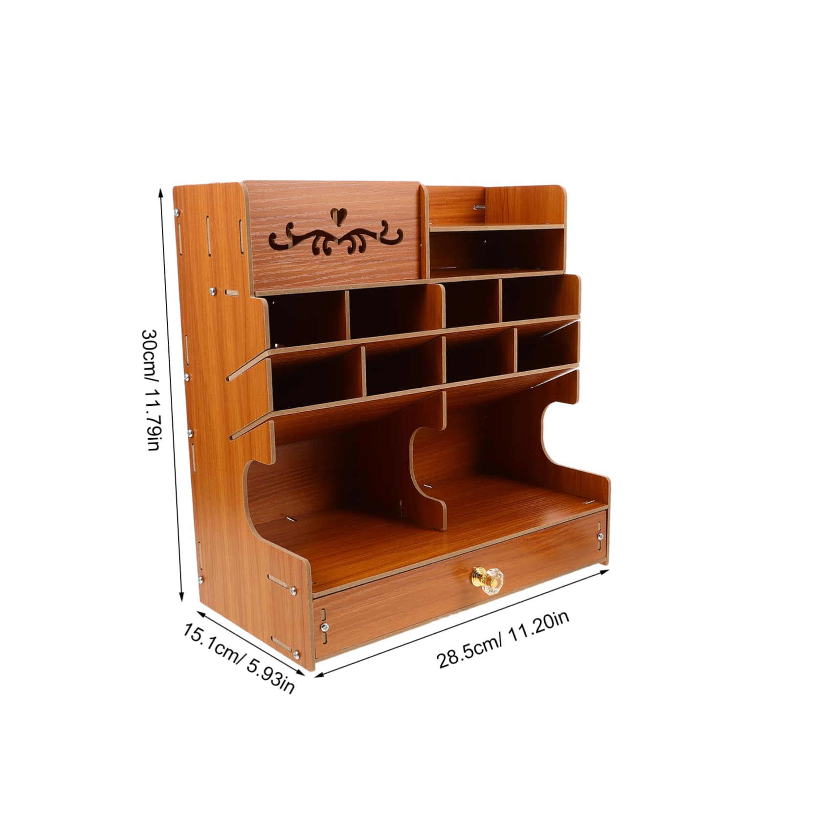 Caja De Almacenamiento De Papelería De Madera Portalápices De Madera Con Múltiples Compartimentos Organizador De Escritorio Para Bolígrafos y Papelería Para Oficina y Estudio