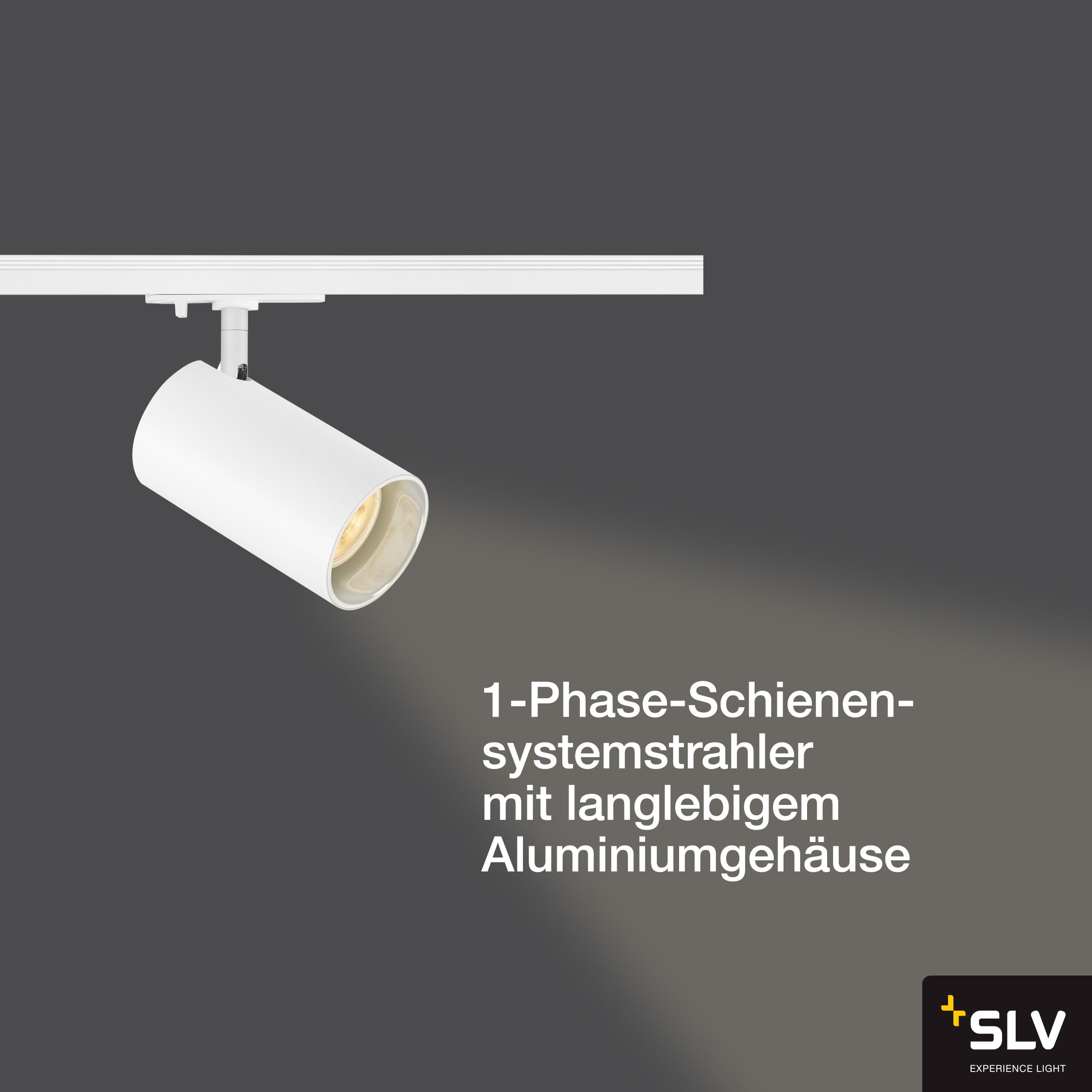 SLV ASTO TUBE |1 Phasen Spot, Stromschienenleuchte, Innenbeleuchtung für Wohnzimmer, Schlafzimmer, Küche, Diele Kinderzimmer | Aluminium, zylindrisch, GU10, max. 1x10W, weiß