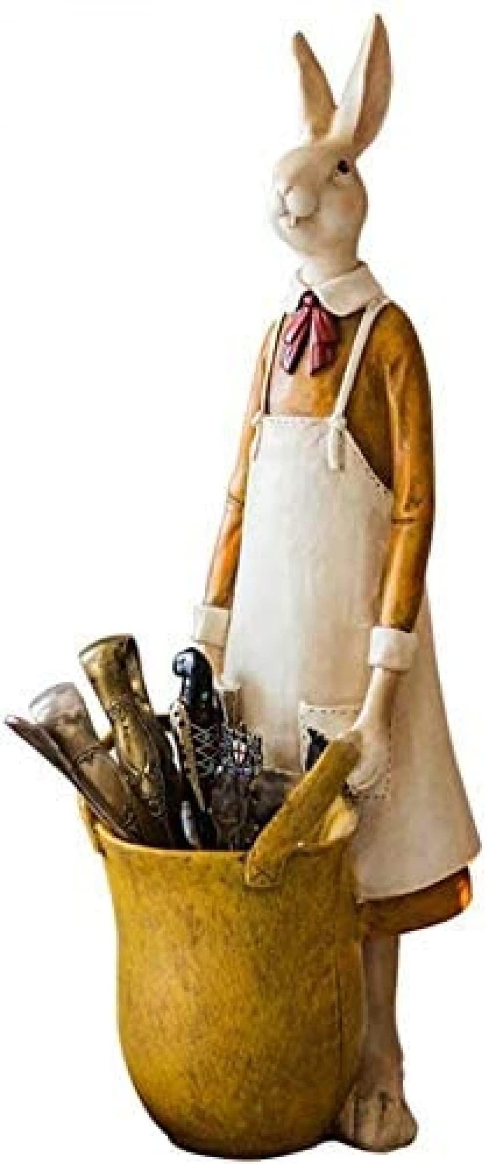 VHKJewE Crafts Ornament Easter Decoration Hand-Painted Rabbit with Storage Bottle Statue,Outdoor Indoor Sculpture