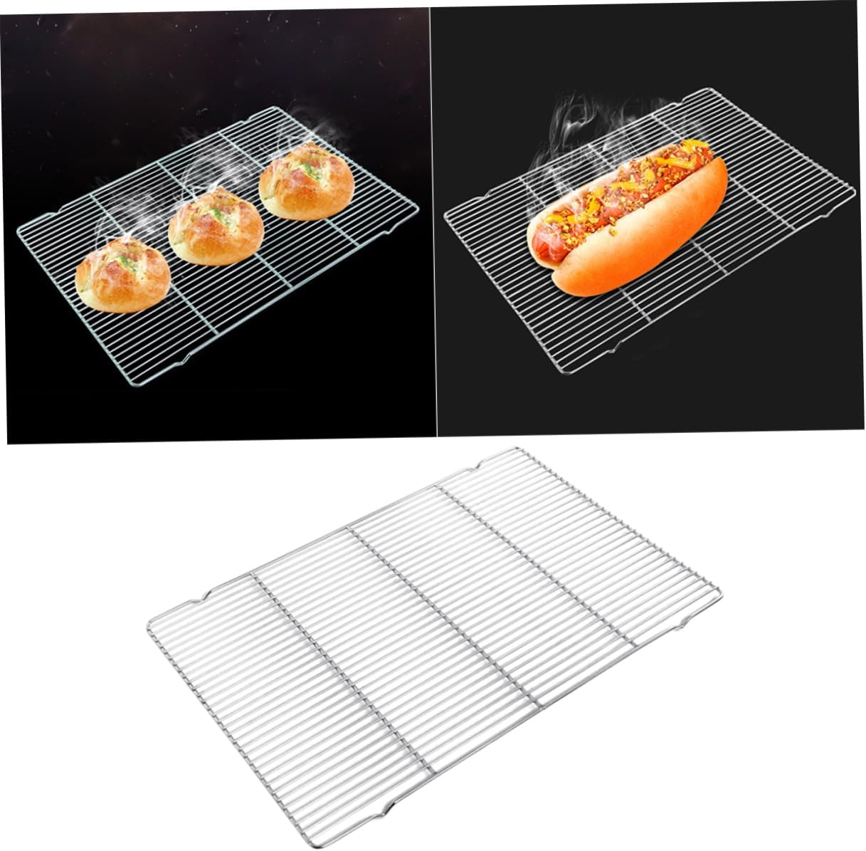 Stainless Steel Bbq Grill Rack Multi-purpose Baking and Cooking Tray for Home Camping and Outdoor Use Durable and Easy to Clean Baking Mesh for Cakes and Barbecue