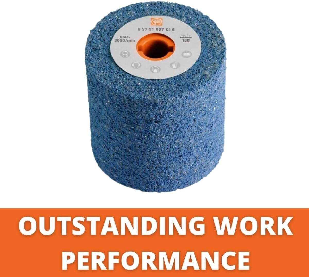 Fein Gum Wheel for Metal Finishing on WPO 14-25 E-Stainless Steel Professional Set and WPO 14-25 E - Fine, Heavy-Duty, 180 Grit, 4" x 4" Diameter, 3/4" Bore - 63721007016