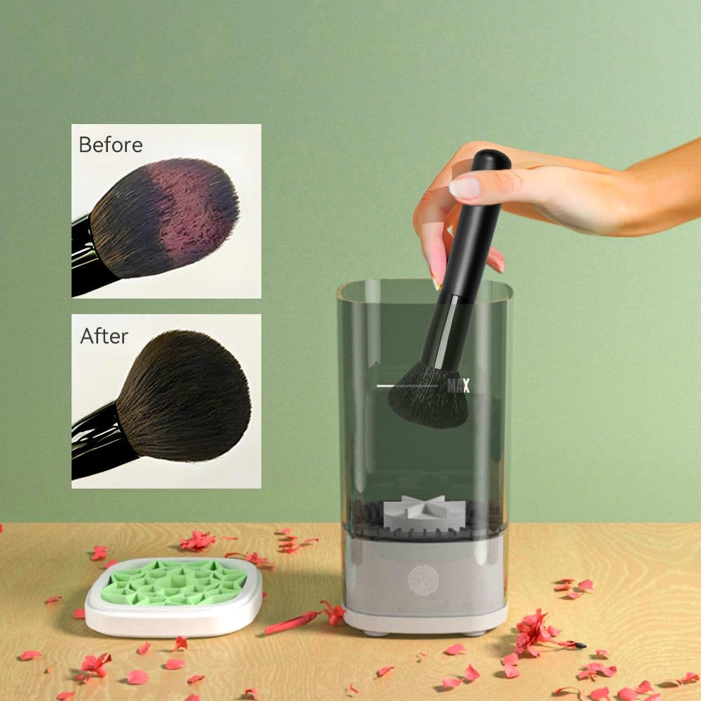 Macchina elettrica per la pulizia dei pennelli da trucco, portatile, automatica, con USB, per tutte le dimensioni, set di pennelli per trucco, fondotinta, contorno, ombretto, pennello per
