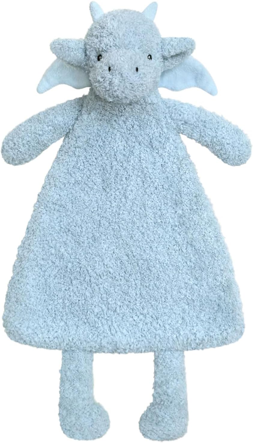 Baby Green Dragon Soft Stuffed Animal Security Blanket, Plush Dinosaur Character Lovey Blanket, Baby Shower/Nursery Gift, Newborn Infant Toddler Snuggle Blankie for Boys Girls, 16 Inches