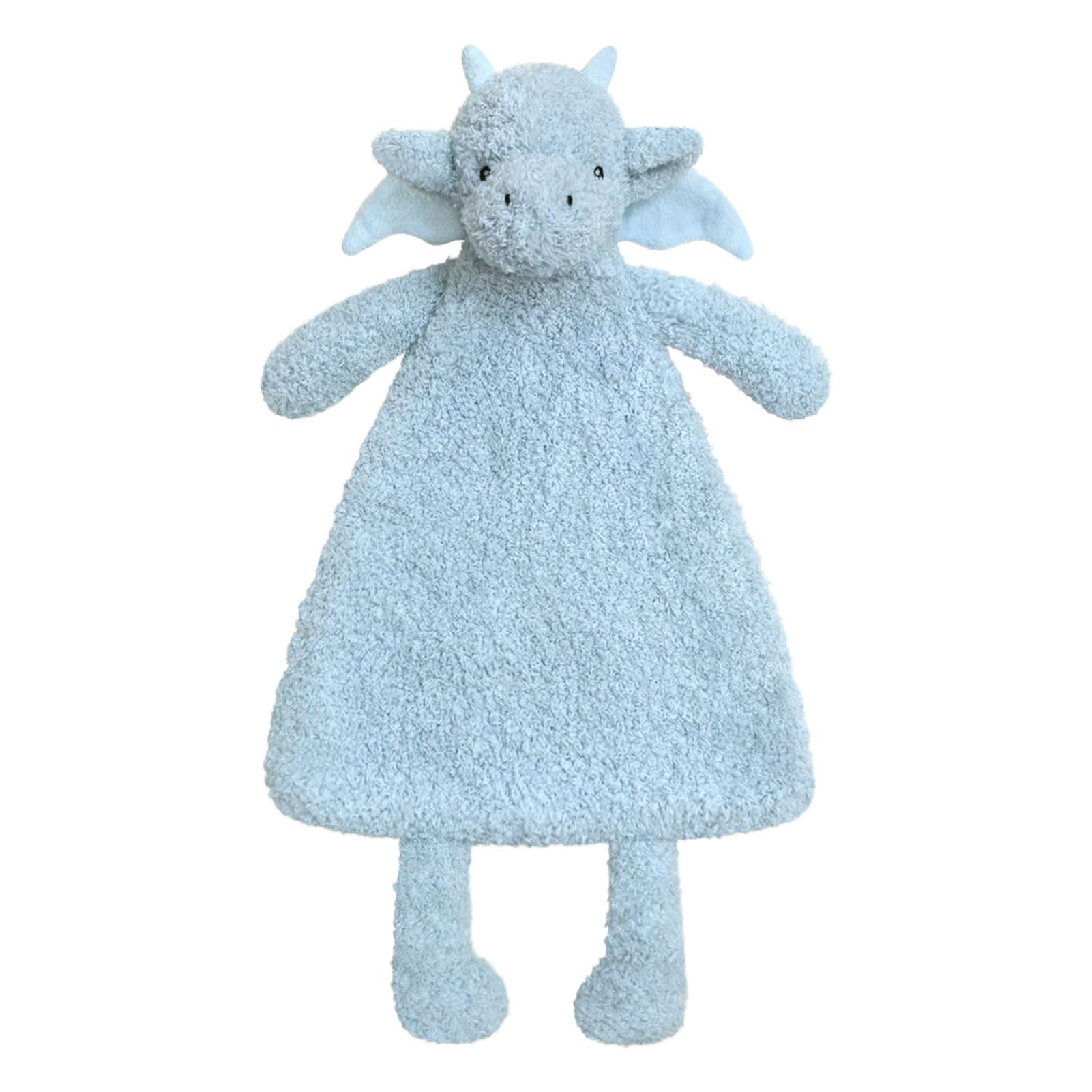 Baby Blue Dragon Soft Stuffed Animal Security Blanket, Plush Dinosaur Character Lovey Blanket, Baby Shower/Nursery Gift, Newborn Infant Toddler Snuggle Blankie for Boys Girls, 16 Inches