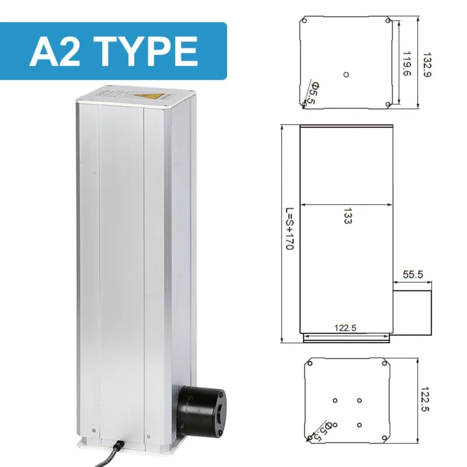 5000N Hebe Säule Aluminium-Aufzug 500kg Aufzug Präzision Hebeplattform Tisch Extensions-Säule Linear-Push-Stangen(100MM Itinerary; A1 2700N 9MMS; DC24V)