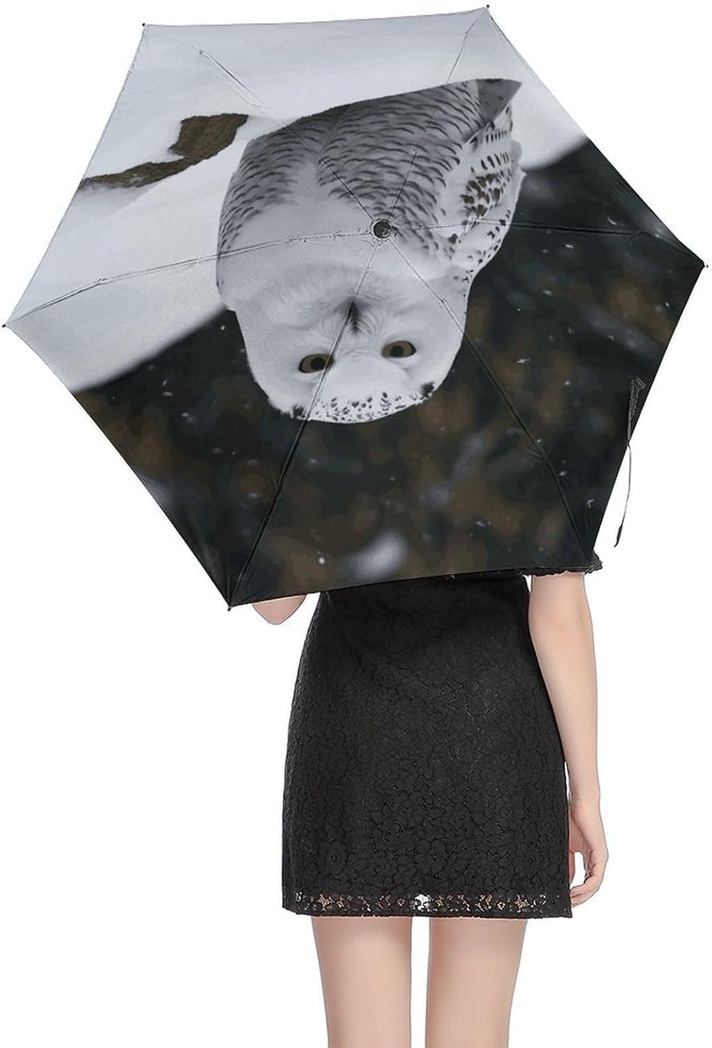 Snow Owl Umbrella, Strongest Windproof 5-Fold Travel Umbrellas, Premium Portable Folding Umbrella for Rain & Sun, Compact Umbrellas for Purse Backpack, Outdoor & Gifts