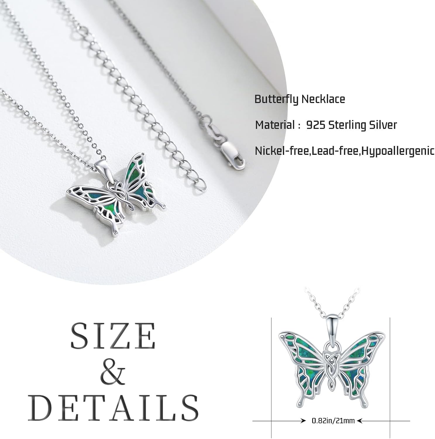 Butterfly Necklaces for Women 925 Sterling Silver Butterfly Jewelry Butterfly Pendant Necklace Gifts for Girlfriend Valentine's Day Christmas - Image 6