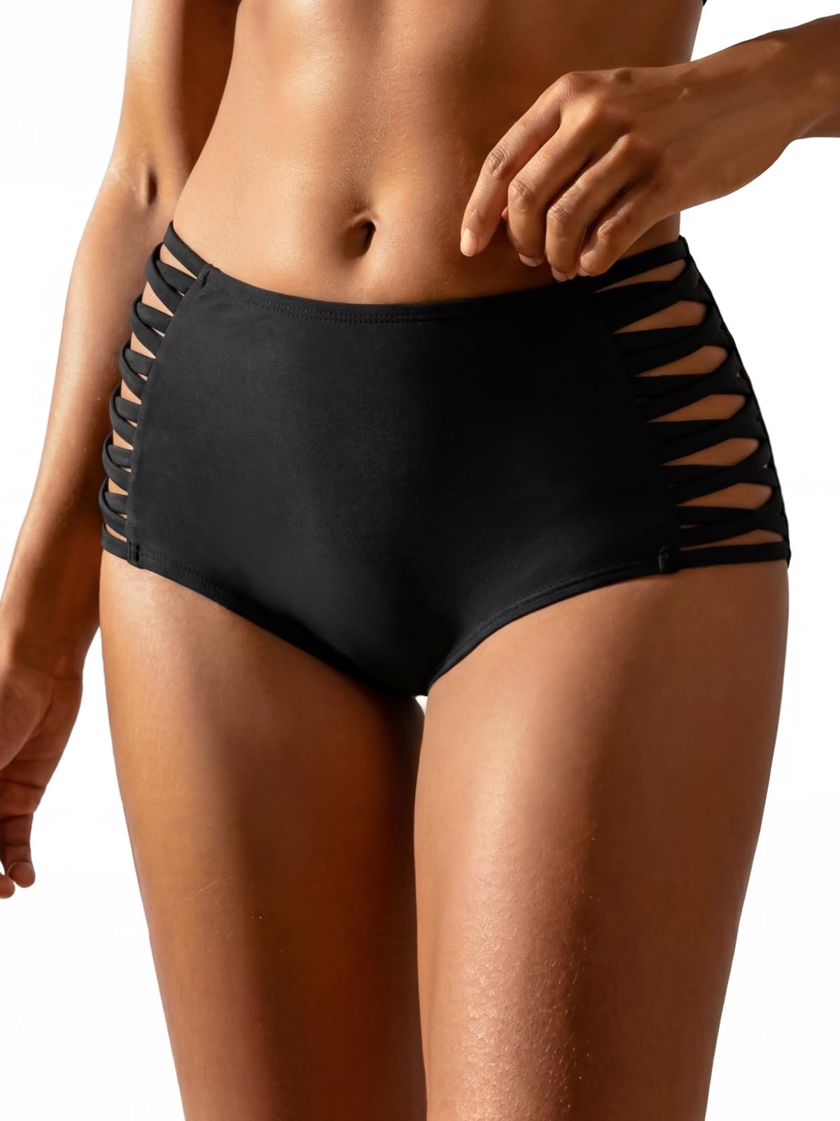 Women's High Waisted Bikini Bottom-image-40