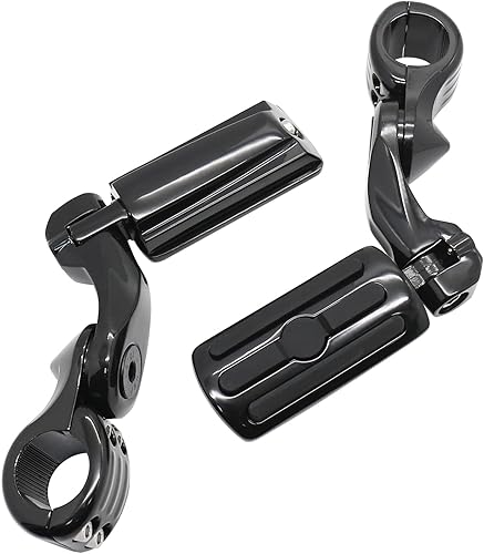 Miniatura 5 de Nueva generación Reposapiés ajustables para autopista con abrazadera de montaje para Harley Touring Street Glide Road Glide Electra Glide Road King