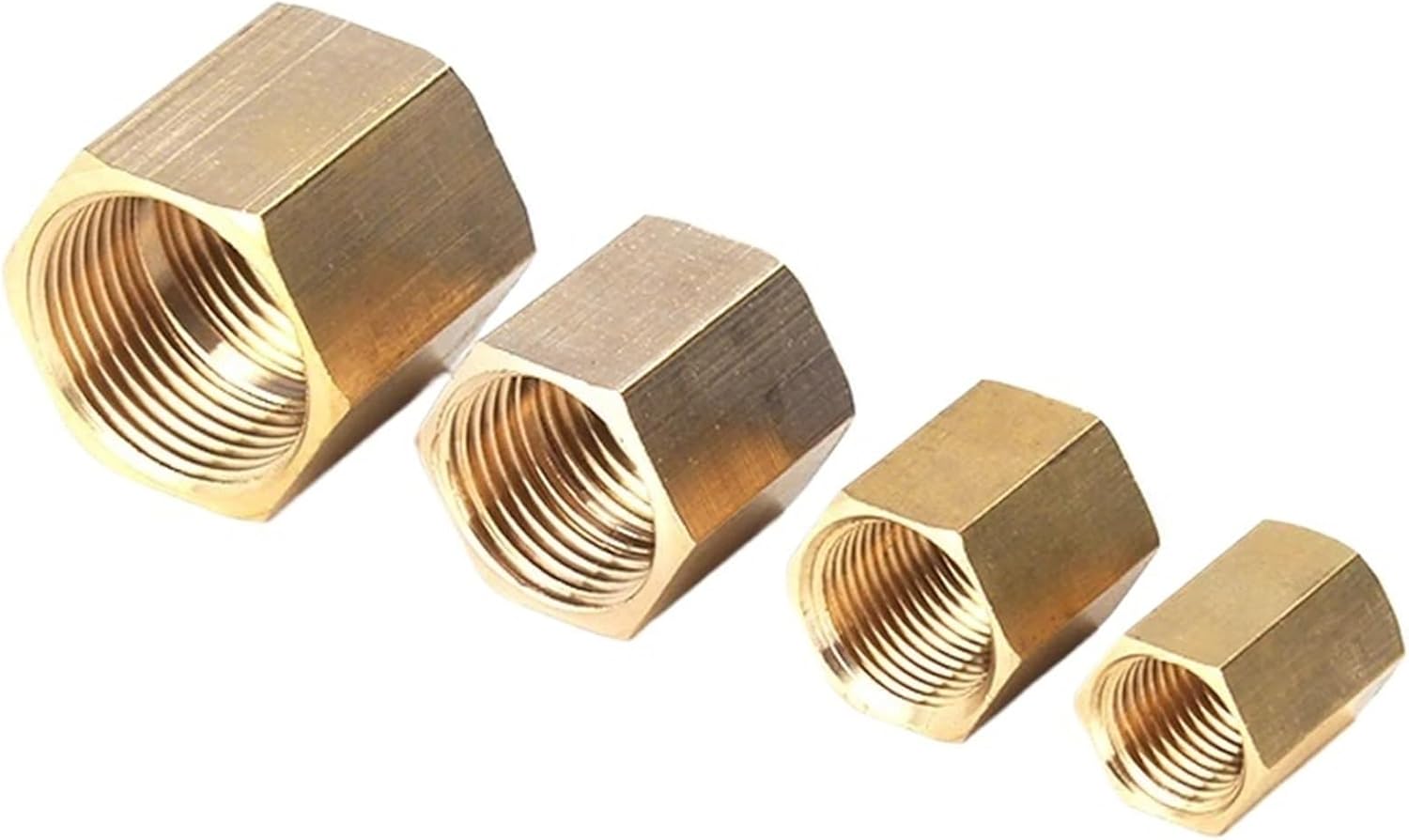 1pcs Brass Copper Hose Pipe Fitting Hex Coupling Coupler Fast Connetor Female Thread 1/8" 1/4" 3/8" 1/2" 3/4" BSP (Color : 06)