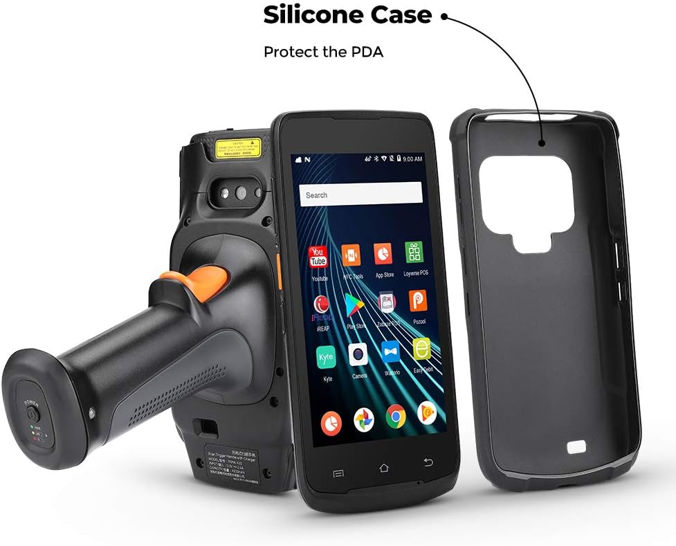 MUNBYN Android Barcode Scanner 4+64GB Memory Qualcomm CPU Zebra Handheld Scanner Mobile Computer, 2D QR PDF417 Zebra 4710 Scanner, Wi-Fi, NFC 4G, IP67 Rugged Warehouse WMS Pistol Grip Data Collector : Office Products