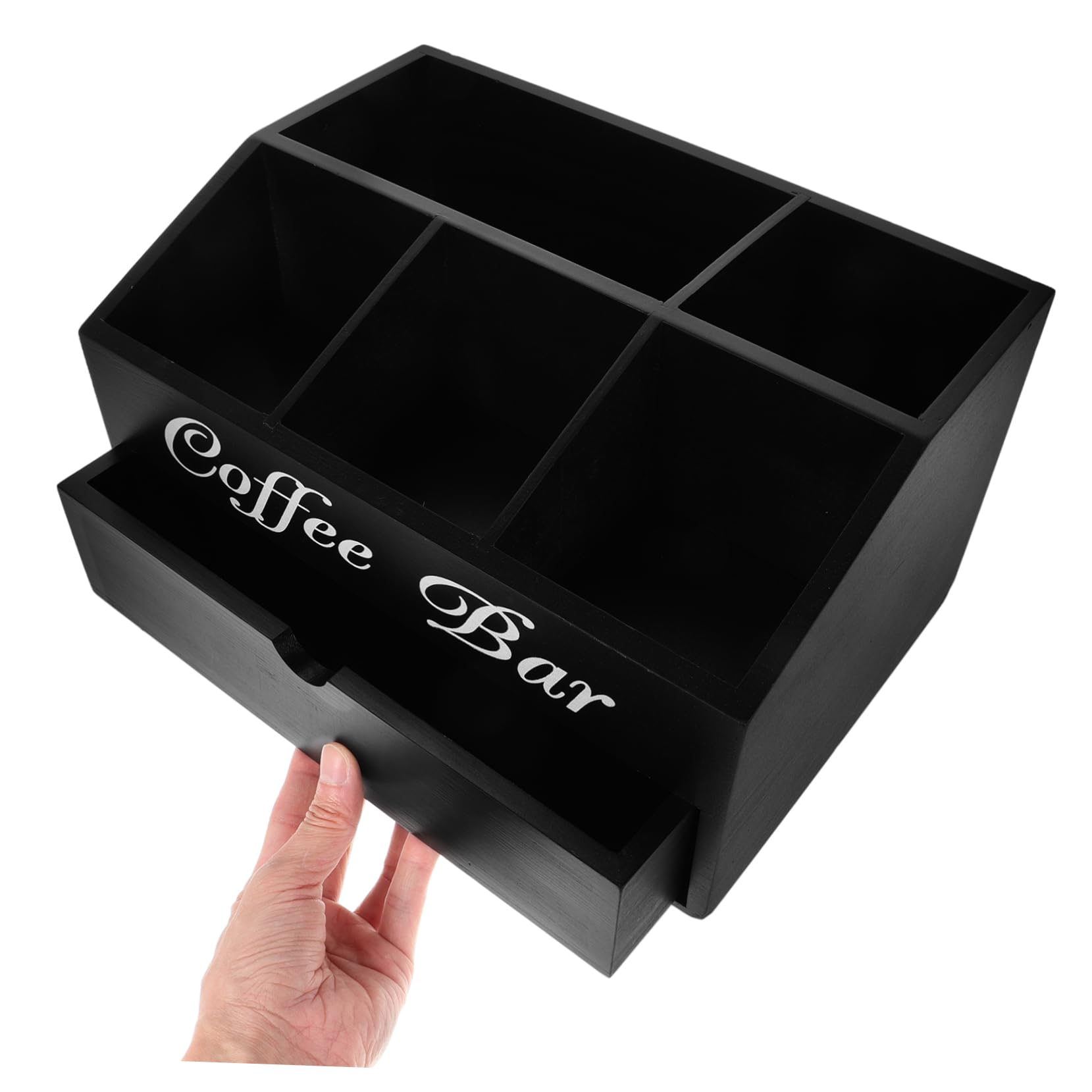 Kaffee Station Organizer Aus Holz Multi-funktionale Aufbewahrung Für Kaffee Tee Und Zubehör Stilvolles Design Für Küche Büro Platzsparender Organizer Mit Fächern