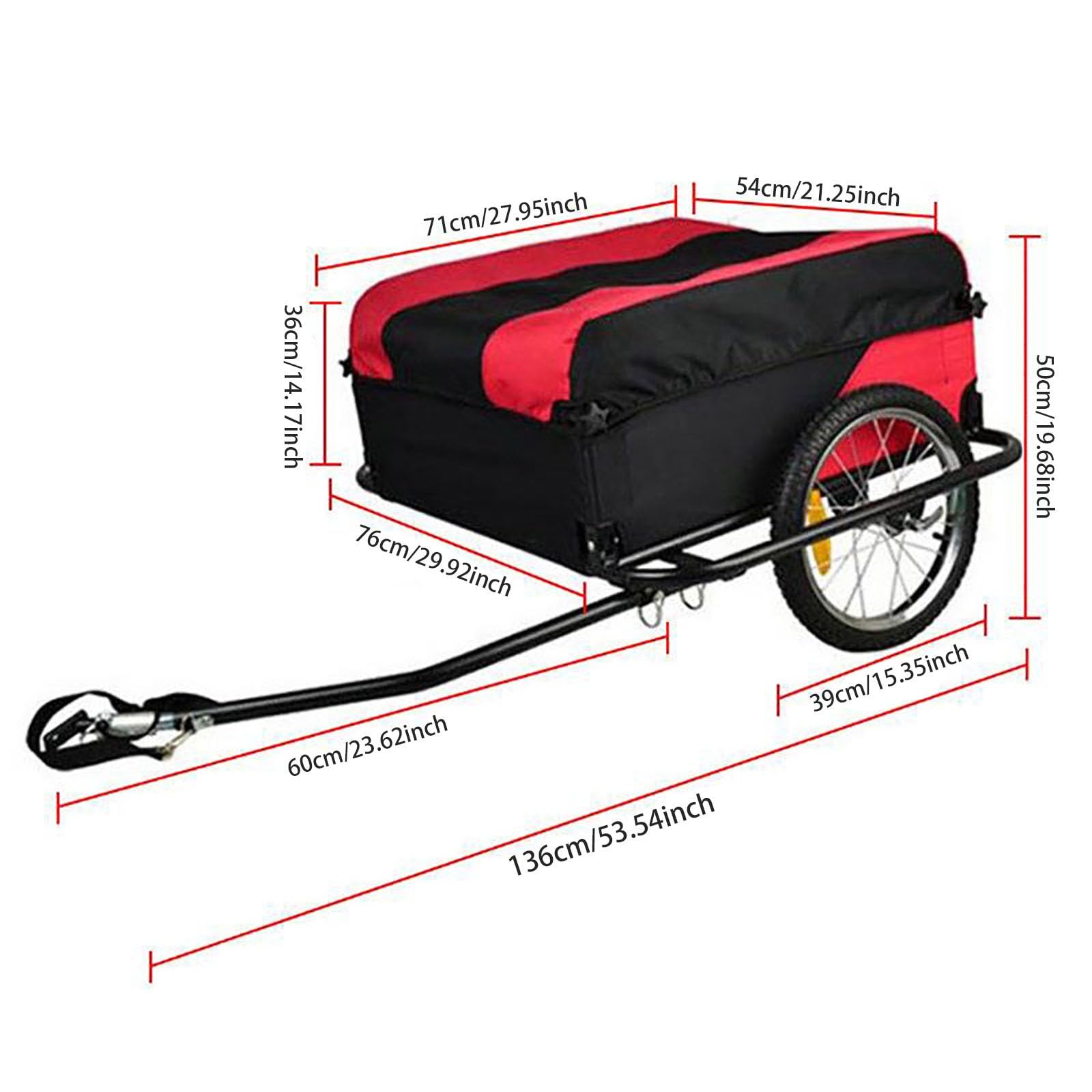 Przyczepka rowerowa 40 kg, składana przyczepka rowerowa Oxford, do przeprowadzek, na kemping, zakupy