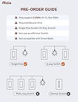 Vista 2 de AIDA Interruptor de luz inteligente, interruptor inteligente WiFi de 3 vías, compatible con Alexa y Google Home, requiere cable neutro, interruptor
