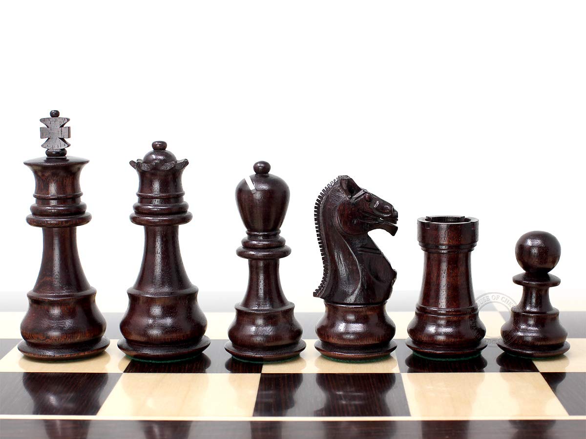 House of Chess - Galaxy Staunton Wooden Chess Set Pieces King Size 4.25" Triple Weighted (Ringy Rosewood)