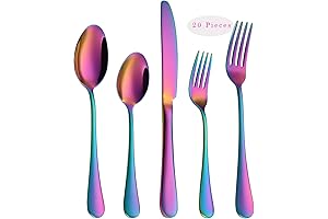 Thyme and Table 20-Piece Rainbow Stainless Steel Flatware Set: The Joy of Colorful Utensils