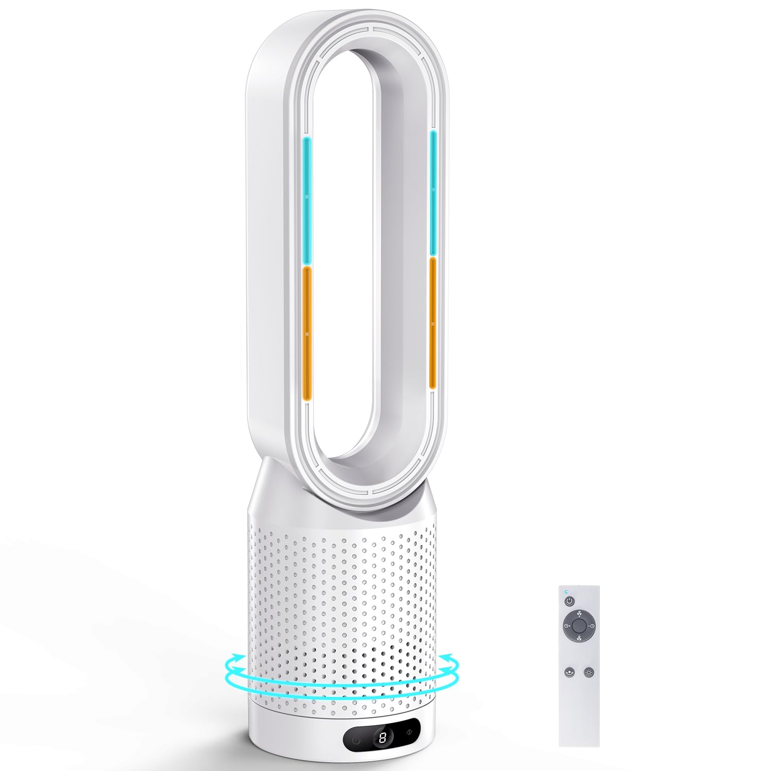 【新登場・冷暖兼用羽なし扇風機】SAMONIC タワーファン ヒーター 3段階暖…