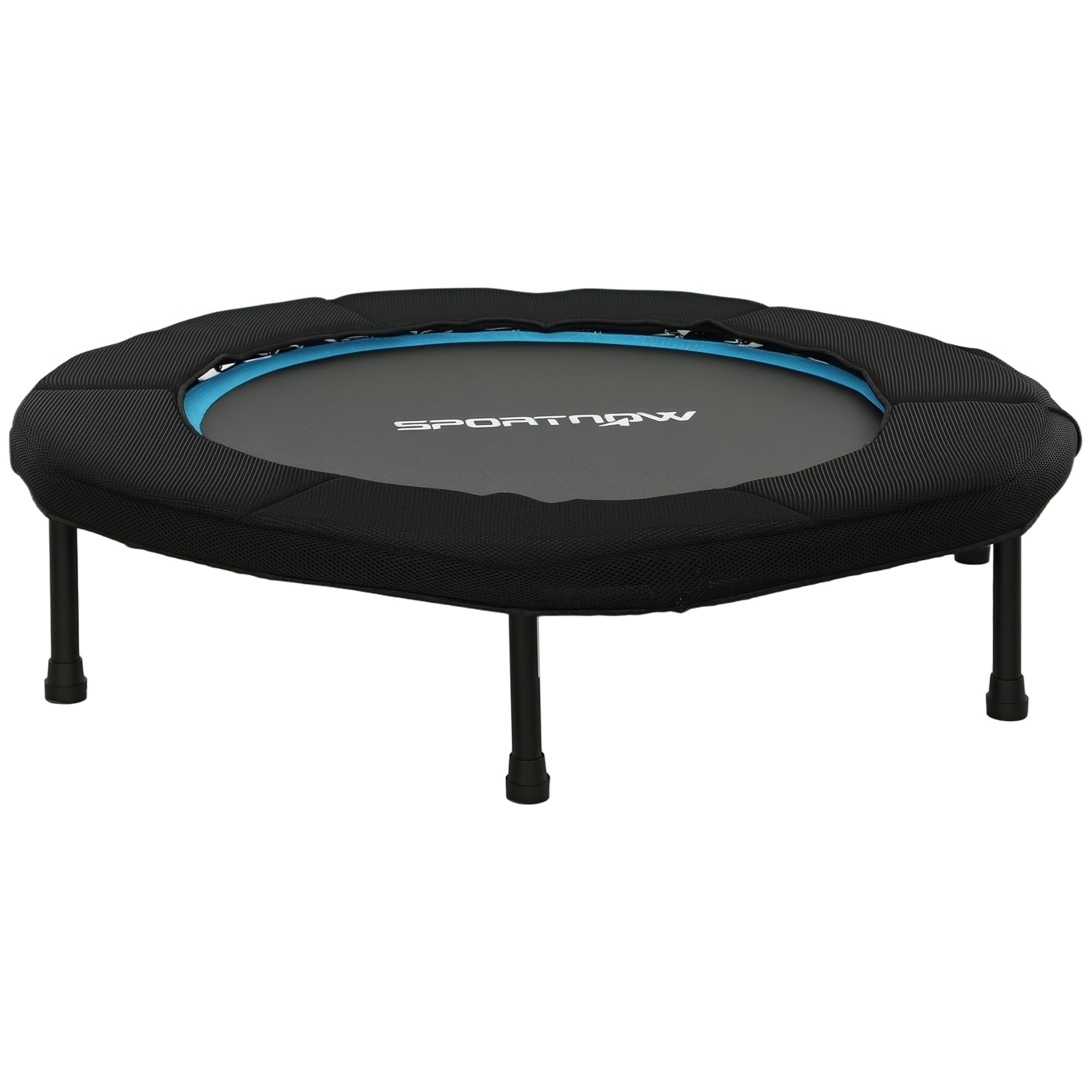 SPORTNOW Trampolín de Fitness Plegable Ø102 cm Cama Elástica con Marco de Acero Antideslizantes Carga 100 kg para Entrenamiento Piernas Cuerpo en Hogar Oficina Gimnasio