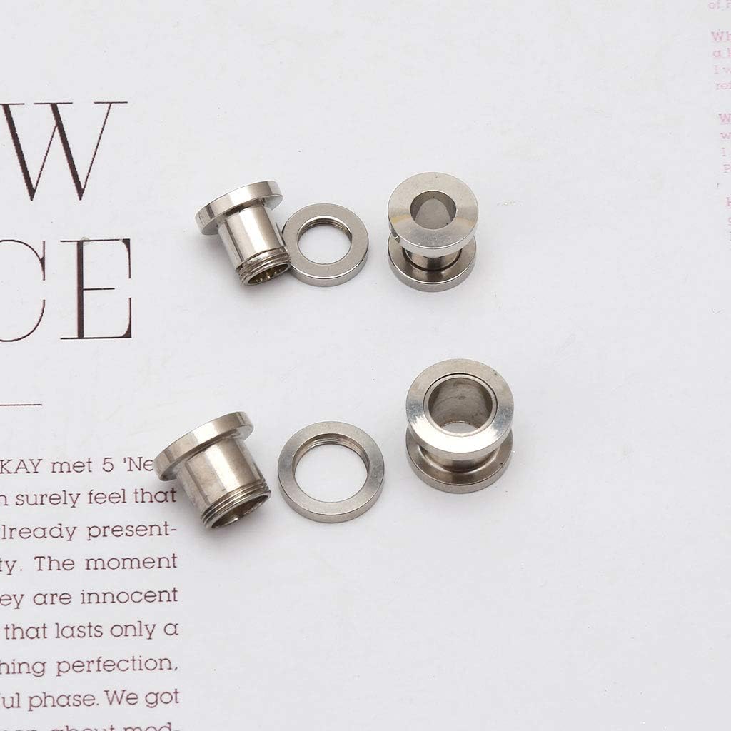 2 Pairs Personality Steel Ear Eyelets Tapers and Tunnels Ear Studs Stretching Set Body Jewelry for Friend Birthday Stretching Studs